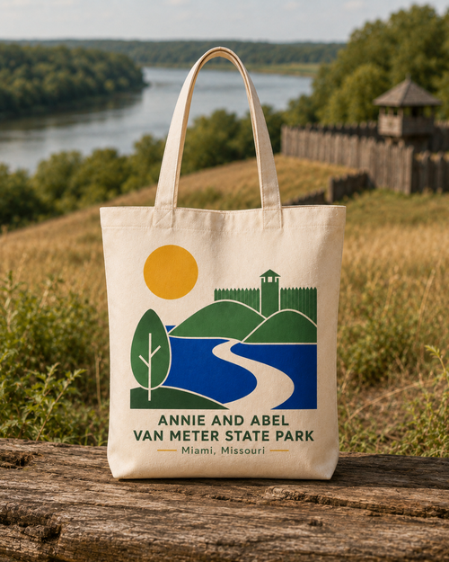 Annie and Abel Van Meter State Park natural background canvas tote bag