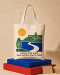 Annie and Abel Van Meter State Park handmade canvas tote bag