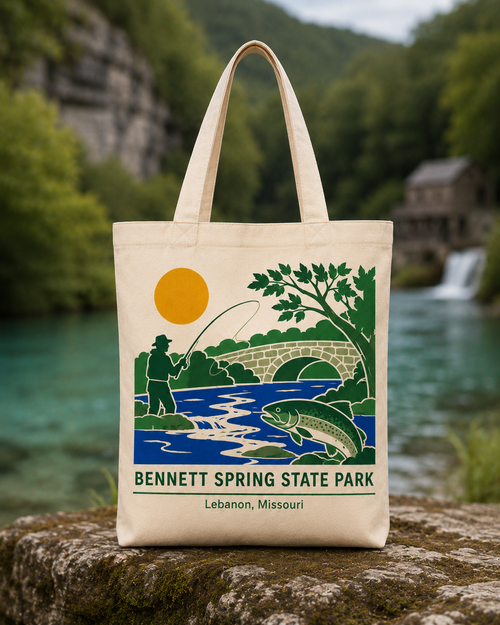 Bennett Spring State Park natural background canvas tote bag