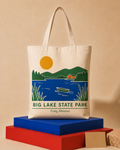 Big Lake State Park handmade Missouri canvas tote bag