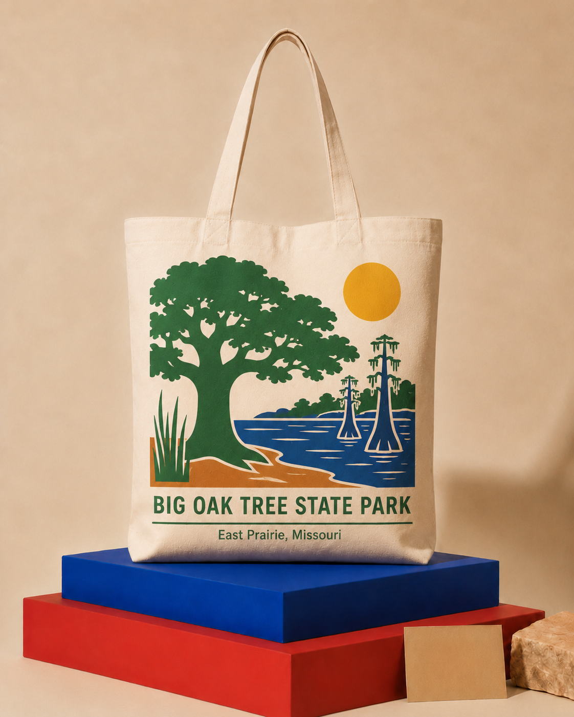 Big Oak Tree State Park handmade canvas tote bag