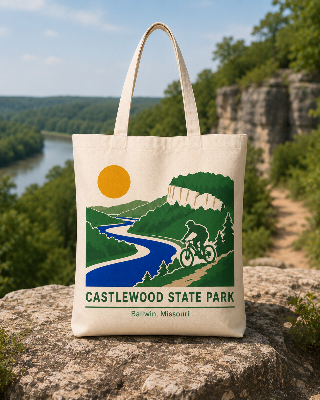 Castlewood State Park natural background canvas tote bag
