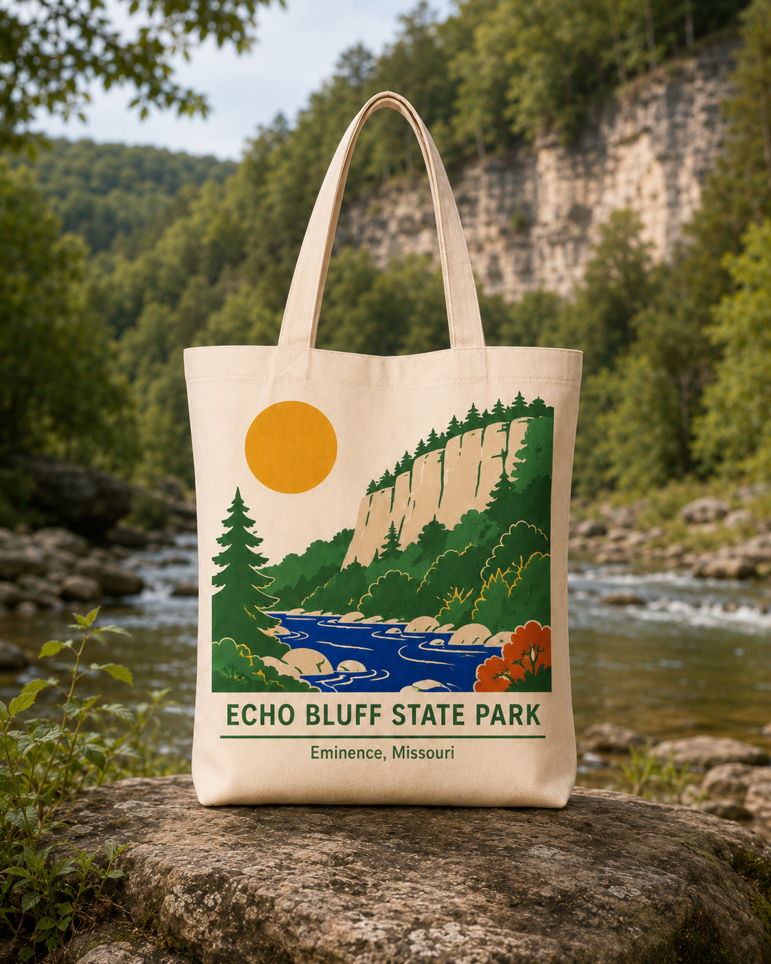 Echo Bluff State Park natural background canvas tote bag