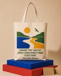Edward Ted and Pat Jones-Confluence Point State Park canvas tote bag mockup