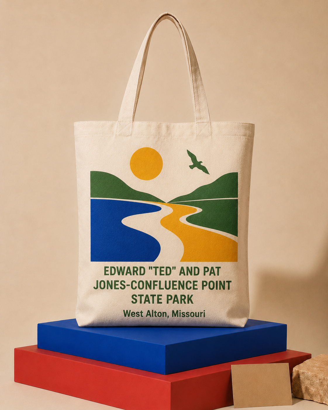 Edward Ted and Pat Jones-Confluence Point State Park canvas tote bag mockup