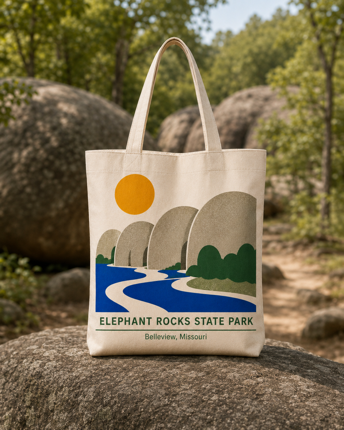 Elephant Rocks State Park natural background canvas tote bag