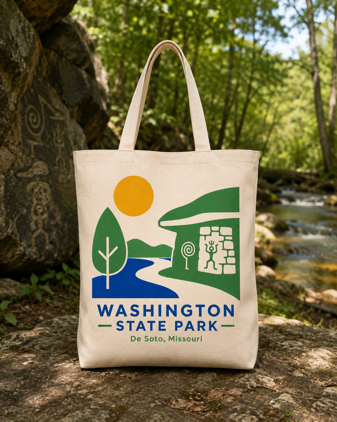 Washington State Park natural background canvas tote bag