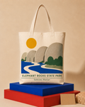 Elephant Rocks State Park canvas tote bag mockup