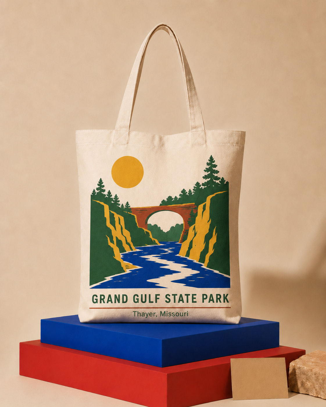 Grand Gulf State Park canvas tote bag mockup