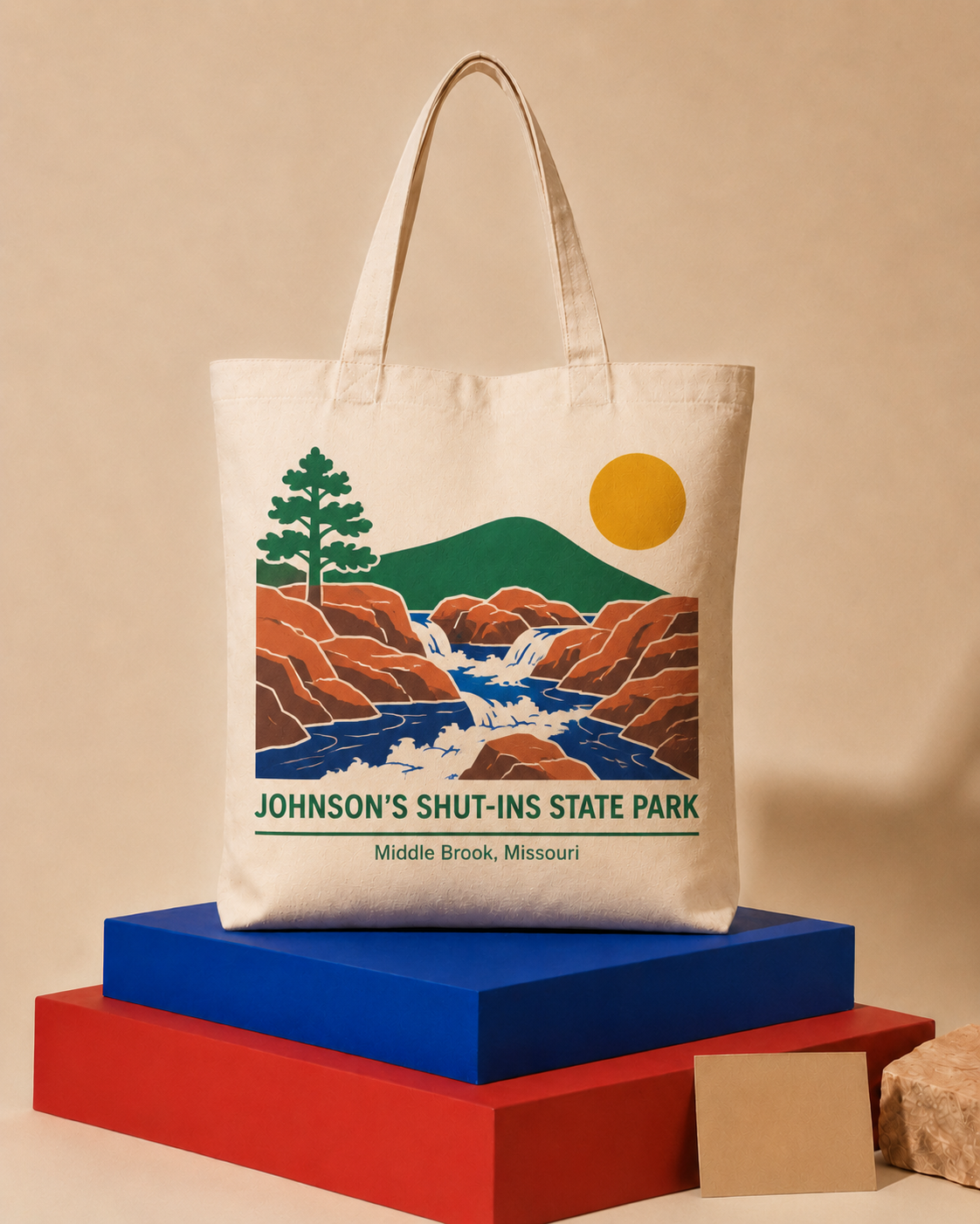 Johnson’s Shut-Ins State Park canvas tote bag mockup