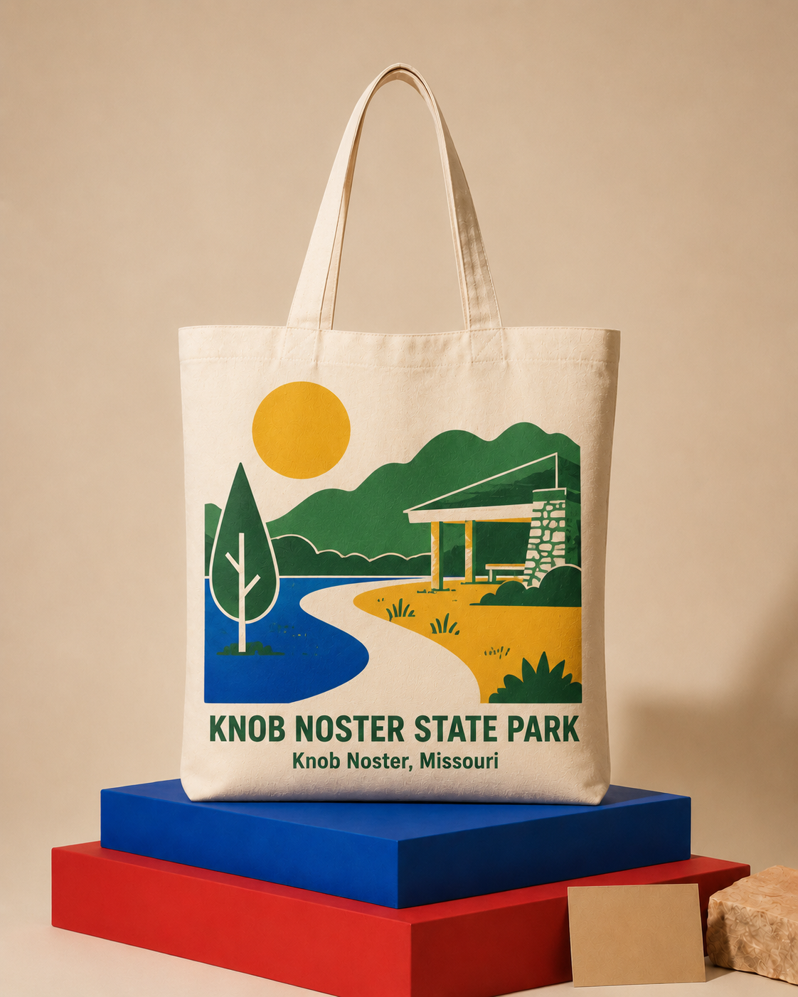 Knob Noster State Park canvas tote bag mockup