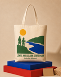 Lewis and Clark State Park canvas tote bag mockup