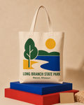 Long Branch State Park canvas tote bag mockup