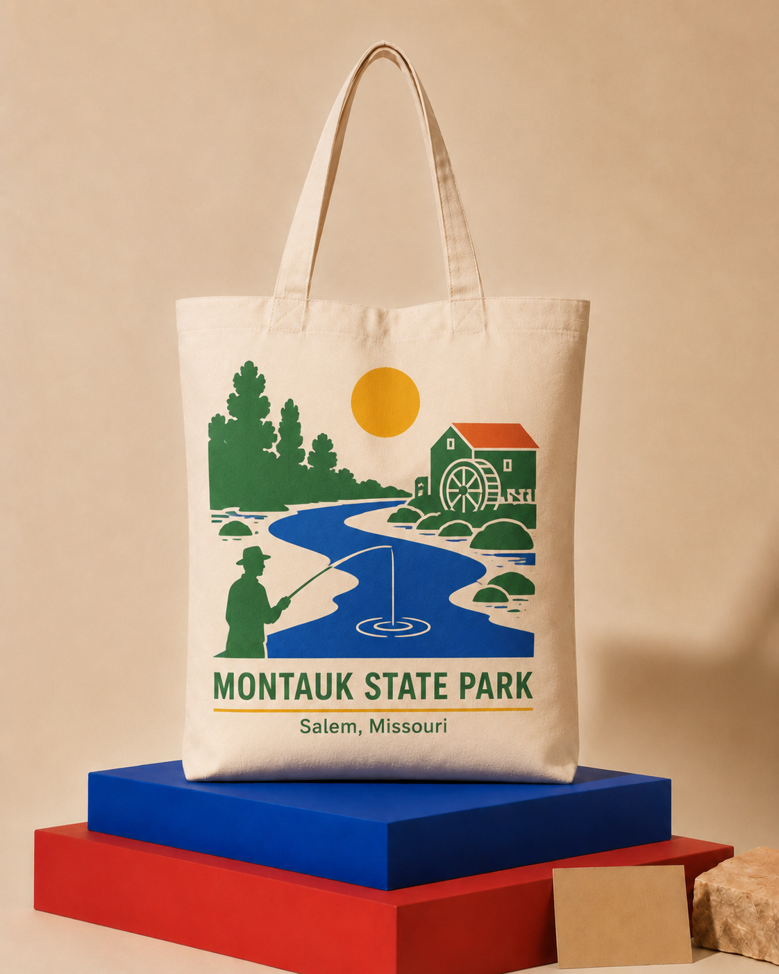 Montauk State Park canvas tote bag mockup