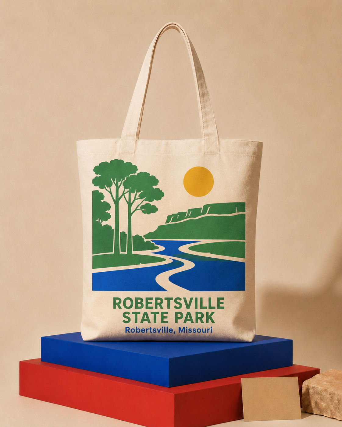 Robertsville State Park canvas tote bag mockup