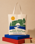Rock Bridge Memorial State Park canvas tote bag mockup