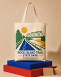 Rock Island Trail State Park canvas tote bag mockup