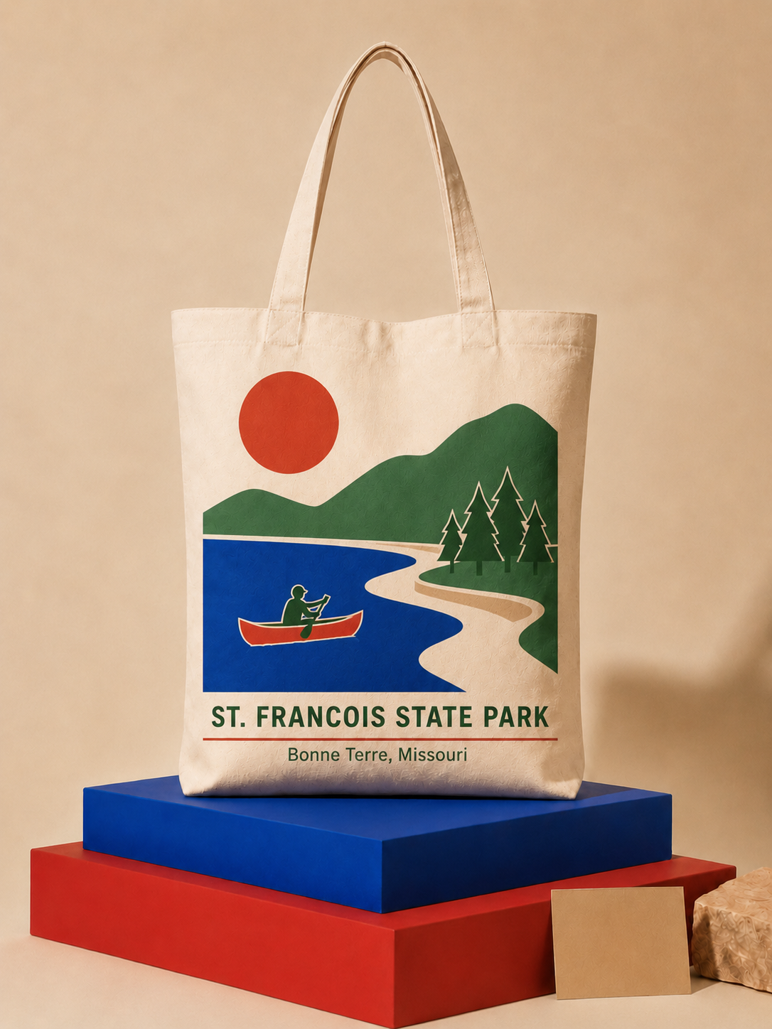 Saint Francois State Park canvas tote bag mockup