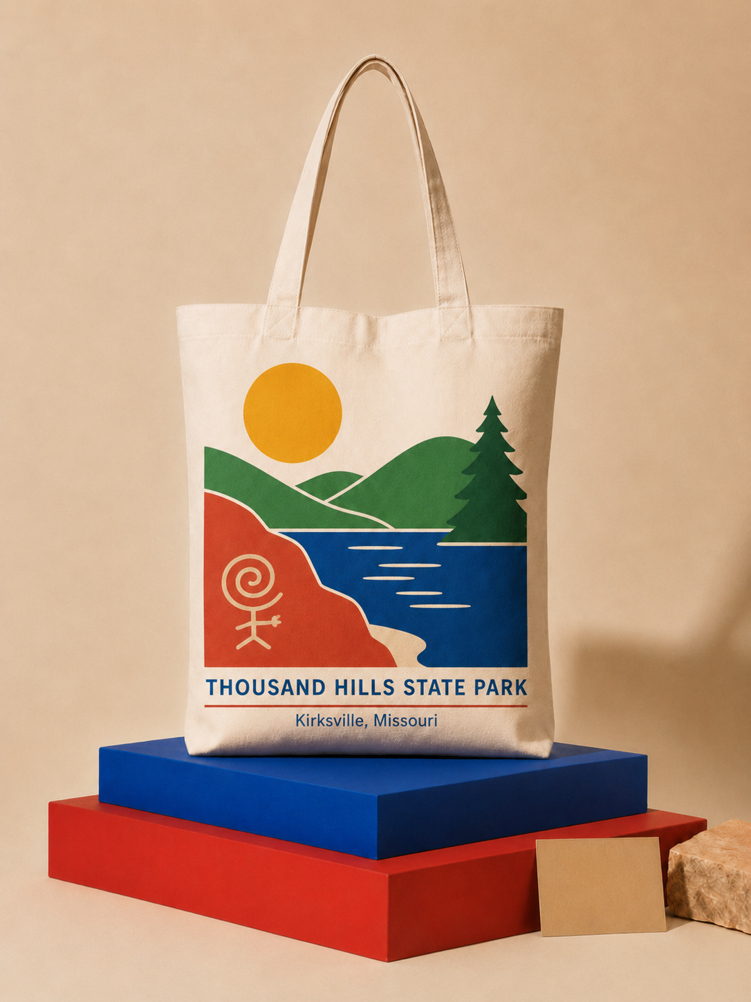 Thousand Hills State Park canvas tote bag mockup