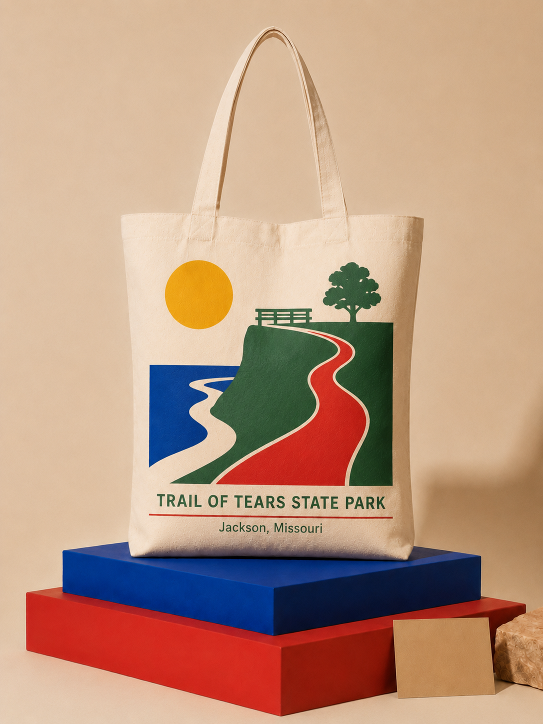 Trail State Park canvas tote bag mockup