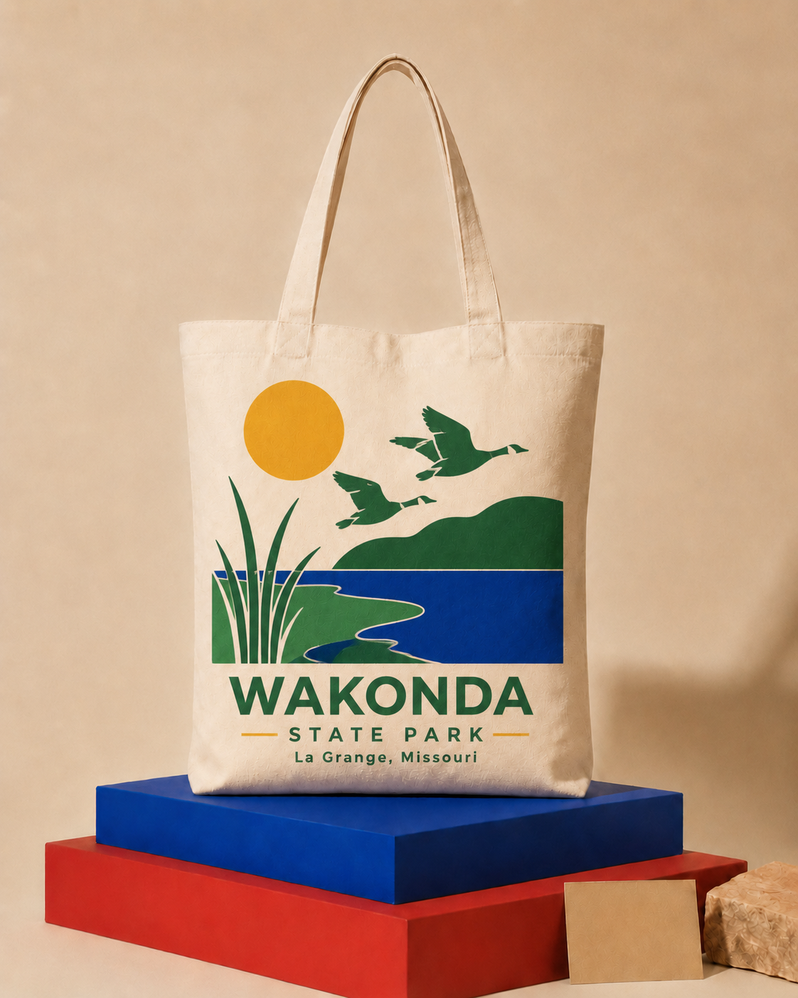 Wakonda State Park canvas tote bag mockup