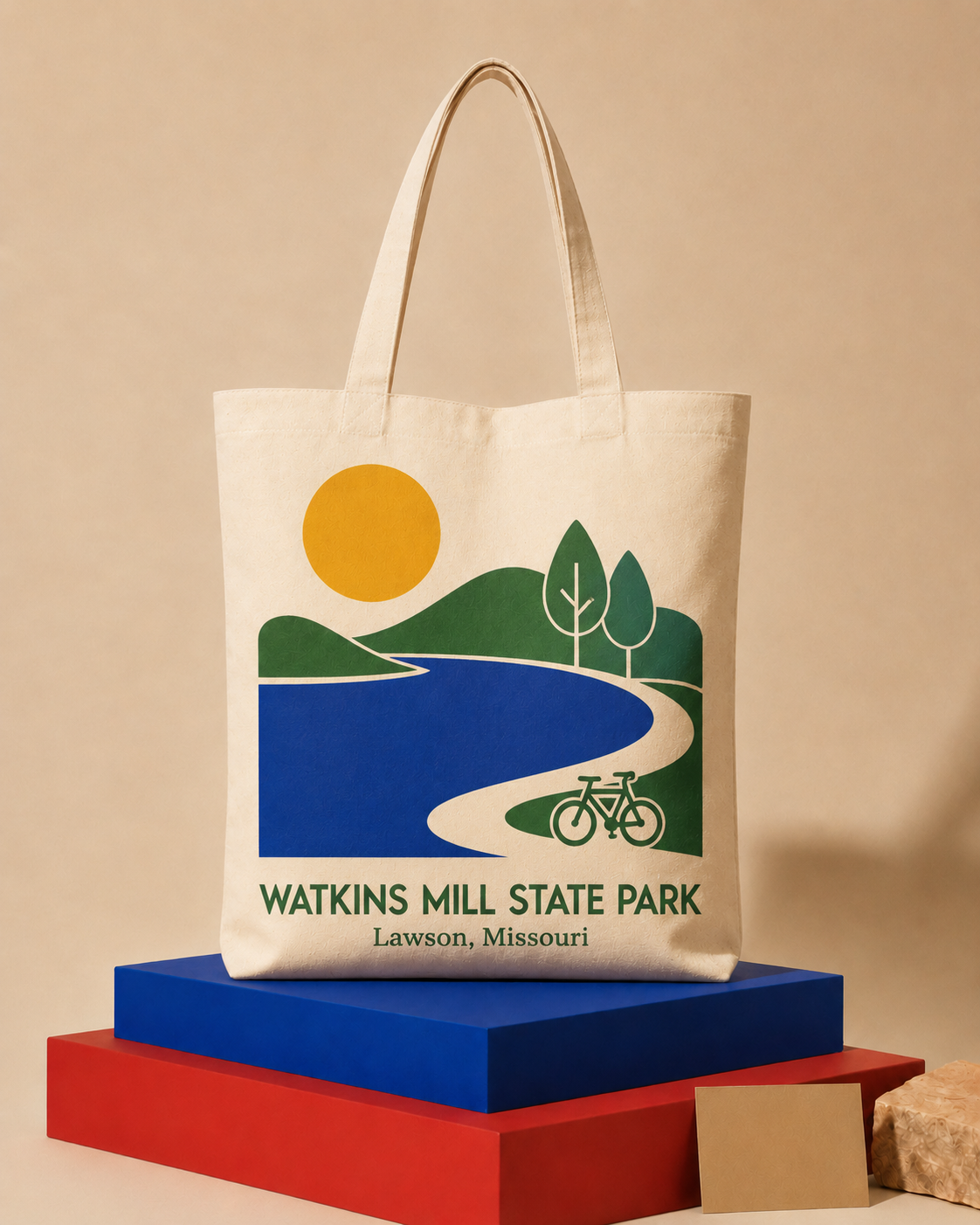 Watkins Mill State Park canvas tote bag mockup