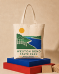 Weston Bend Park canvas tote bag mockup